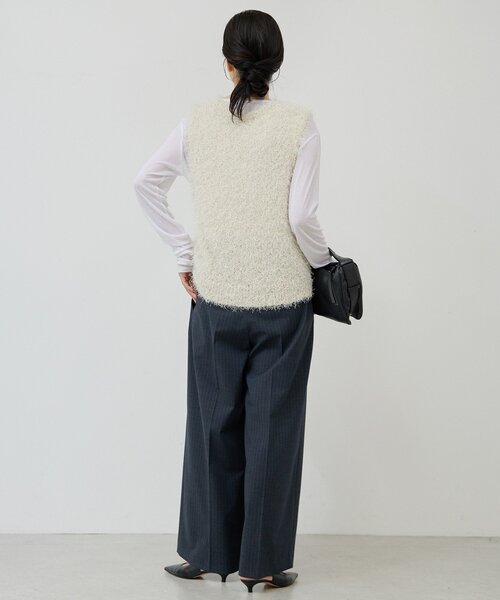 GALLARDAGALANTE（ガリャルダガランテ）の「【手洗い可能】【3サイズ展開】ストライプダブルタックパンツ（その他パンツ・レディース・ネイビー/グレー・38/36/34）」の22枚目の写真