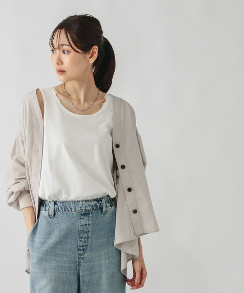 GLOBAL WORK（グローバルワーク）の「Beautee2WAYレース/579593（タンクトップ・レディース・オフホワイト/ブラック・MEDIUM/LARGE）」の8枚目の写真
