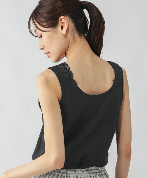 GLOBAL WORK（グローバルワーク）の「Beautee2WAYレース/579593（タンクトップ・レディース・オフホワイト/ブラック・MEDIUM/LARGE）」の22枚目の写真