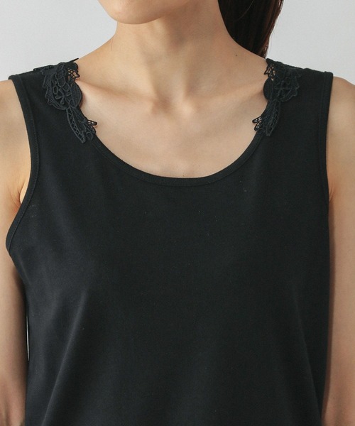 GLOBAL WORK（グローバルワーク）の「Beautee2WAYレース/579593（タンクトップ・レディース・オフホワイト/ブラック・MEDIUM/LARGE）」の16枚目の写真