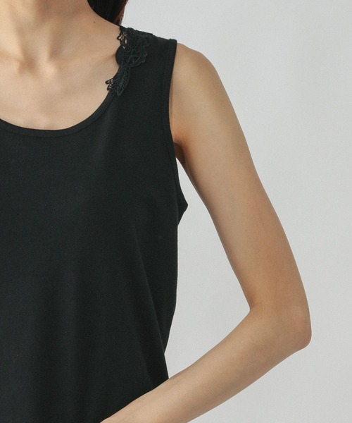 GLOBAL WORK（グローバルワーク）の「Beautee2WAYレース/579593（タンクトップ・レディース・オフホワイト/ブラック・MEDIUM/LARGE）」の14枚目の写真