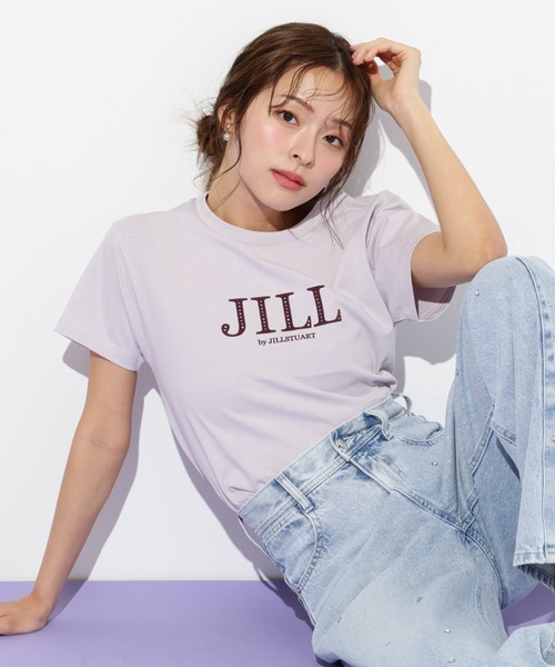 JILL by JILL STUART(ジルバイジルスチュアート)の「◇フロッキーロゴTシャツ(Tシャツ/カットソー・レディース・ホワイト/ラベンダー/チャコールグレー/ブルー・FREE)」の7枚目の写真