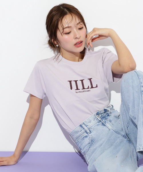 JILL by JILL STUART(ジルバイジルスチュアート)の「◇フロッキーロゴTシャツ(Tシャツ/カットソー・レディース・ホワイト/ラベンダー/チャコールグレー/ブルー・FREE)」の8枚目の写真