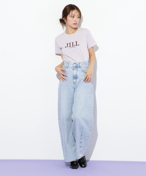 JILL by JILL STUART(ジルバイジルスチュアート)の「◇フロッキーロゴTシャツ(Tシャツ/カットソー・レディース・ホワイト/ラベンダー/チャコールグレー/ブルー・FREE)」の11枚目の写真