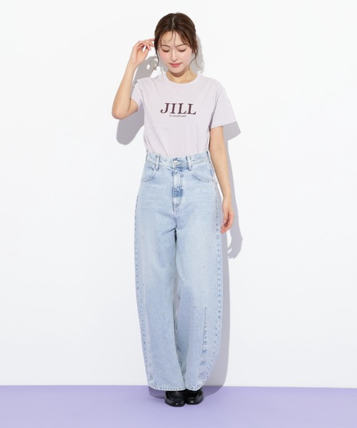 JILL by JILL STUART(ジルバイジルスチュアート)の「◇フロッキーロゴTシャツ(Tシャツ/カットソー・レディース・ホワイト/ラベンダー/チャコールグレー/ブルー・FREE)」の12枚目の写真