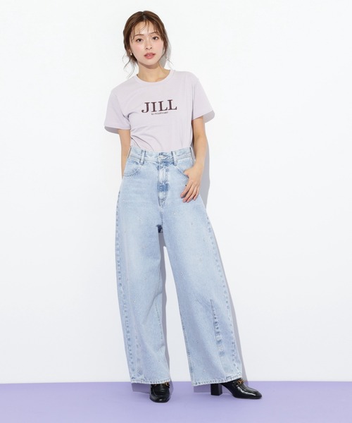 JILL by JILL STUART(ジルバイジルスチュアート)の「◇フロッキーロゴTシャツ(Tシャツ/カットソー・レディース・ホワイト/ラベンダー/チャコールグレー/ブルー・FREE)」の13枚目の写真
