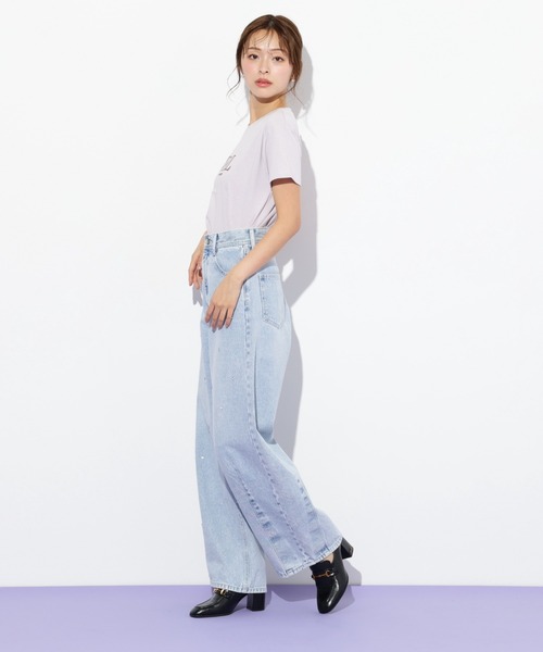 JILL by JILL STUART(ジルバイジルスチュアート)の「◇フロッキーロゴTシャツ(Tシャツ/カットソー・レディース・ホワイト/ラベンダー/チャコールグレー/ブルー・FREE)」の14枚目の写真