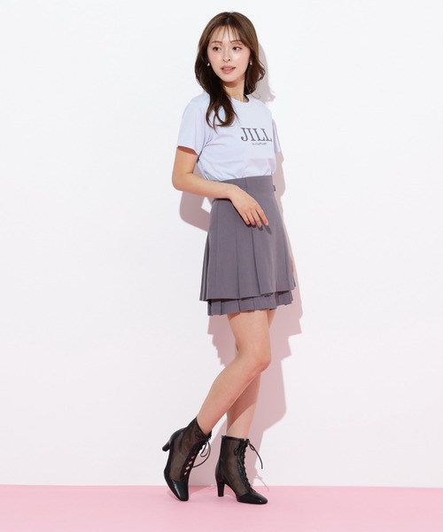 JILL by JILL STUART(ジルバイジルスチュアート)の「◇フロッキーロゴTシャツ(Tシャツ/カットソー・レディース・ホワイト/ラベンダー/チャコールグレー/ブルー・FREE)」の18枚目の写真