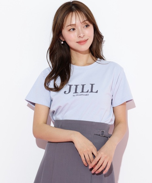 JILL by JILL STUART(ジルバイジルスチュアート)の「◇フロッキーロゴTシャツ(Tシャツ/カットソー・レディース・ホワイト/ラベンダー/チャコールグレー/ブルー・FREE)」の5枚目の写真