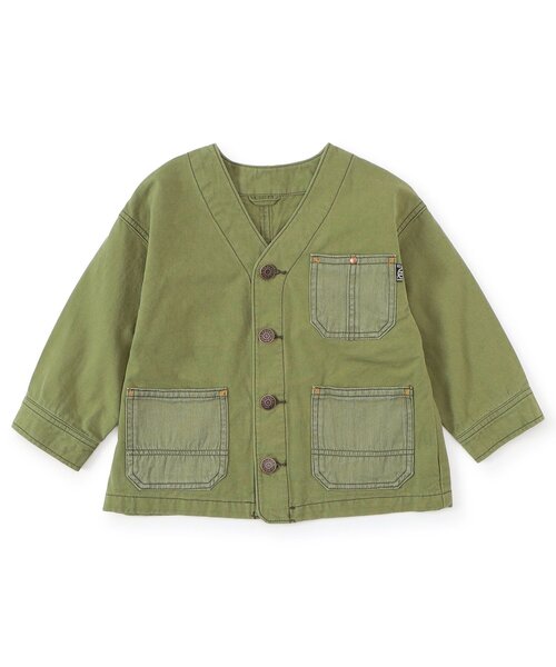 F.O.KIDS(エフオーキッズ)の「【ジュニア対応】エイジング加工 カバーオール(テーラードジャケット・キッズ・カーキ/インディゴブルー・100/130/120/110/90/80/140)」の2枚目の写真