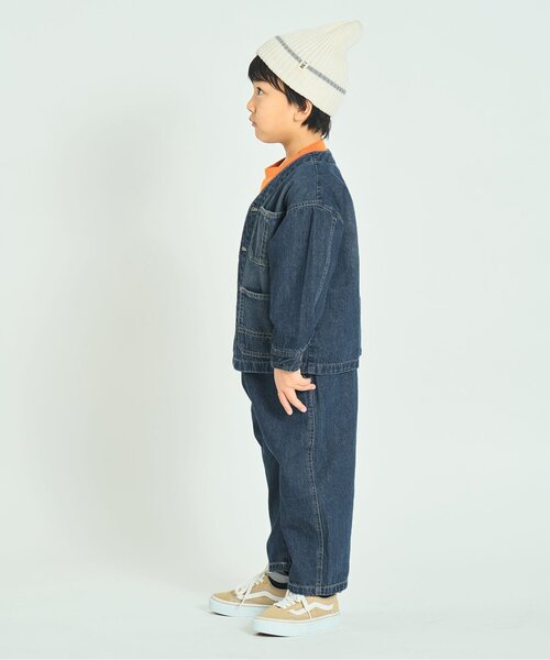 F.O.KIDS(エフオーキッズ)の「【ジュニア対応】エイジング加工 カバーオール(テーラードジャケット・キッズ・カーキ/インディゴブルー・100/130/120/110/90/80/140)」の6枚目の写真