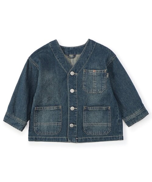 F.O.KIDS(エフオーキッズ)の「【ジュニア対応】エイジング加工 カバーオール(テーラードジャケット・キッズ・カーキ/インディゴブルー・100/130/120/110/90/80/140)」の3枚目の写真