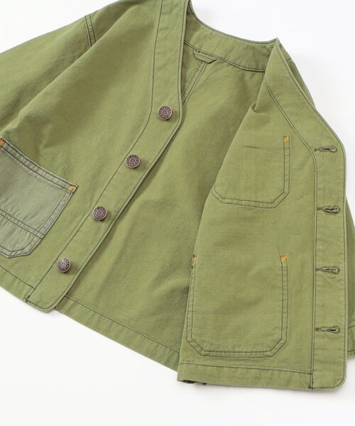 F.O.KIDS(エフオーキッズ)の「【ジュニア対応】エイジング加工 カバーオール(テーラードジャケット・キッズ・カーキ/インディゴブルー・100/130/120/110/90/80/140)」の8枚目の写真
