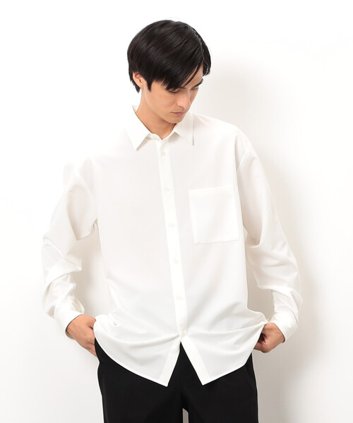 COMME CA ISM(コムサイズム)の「ウールライク ショートポイントカラー 長袖シャツ(シャツ/ブラウス・メンズ・ブラック/グレー/ホワイト/ブラウン/ネイビー・SMALL/MEDIUM/LARGE)」の11枚目の写真