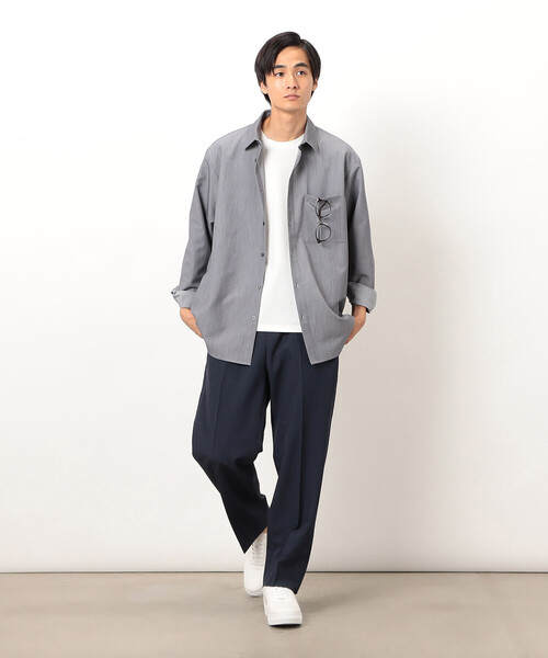 COMME CA ISM(コムサイズム)の「ウールライク ショートポイントカラー 長袖シャツ(シャツ/ブラウス・メンズ・ブラック/グレー/ホワイト/ブラウン/ネイビー・SMALL/MEDIUM/LARGE)」の12枚目の写真