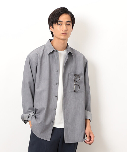 COMME CA ISM(コムサイズム)の「ウールライク ショートポイントカラー 長袖シャツ(シャツ/ブラウス・メンズ・ブラック/グレー/ホワイト/ブラウン/ネイビー・SMALL/MEDIUM/LARGE)」の15枚目の写真