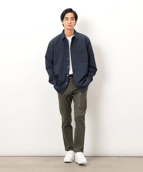 COMME CA ISM(コムサイズム)の「ウールライク ショートポイントカラー 長袖シャツ(シャツ/ブラウス・メンズ・ブラック/グレー/ホワイト/ブラウン/ネイビー・SMALL/MEDIUM/LARGE)」の21枚目の写真