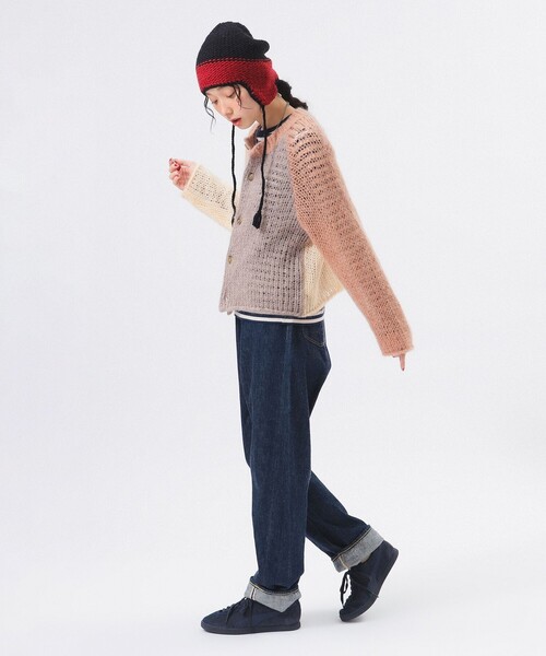 BEAMS BOY（ビームスボーイ）の「【1/15再値下げ】モヘア クレイジー カーディガン（カーディガン/ボレロ・レディース・チャコールグレー/ブルー/ホワイト系その他7・ONE SIZE）」の8枚目の写真