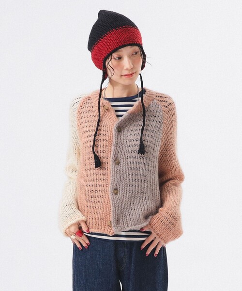 BEAMS BOY（ビームスボーイ）の「【1/15再値下げ】モヘア クレイジー カーディガン（カーディガン/ボレロ・レディース・チャコールグレー/ブルー/ホワイト系その他7・ONE SIZE）」の10枚目の写真
