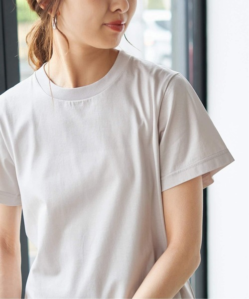 Spick & Span(スピックアンドスパン)の「《追加2》ファインコットンTシャツ(Tシャツ/カットソー・レディース・ブラック/ライトグレー/ホワイト・FREE)」の3枚目の写真