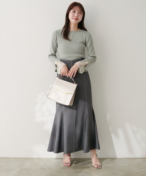 セール】前後2WAY袖口レースリブニット（ニット/セーター）｜natural