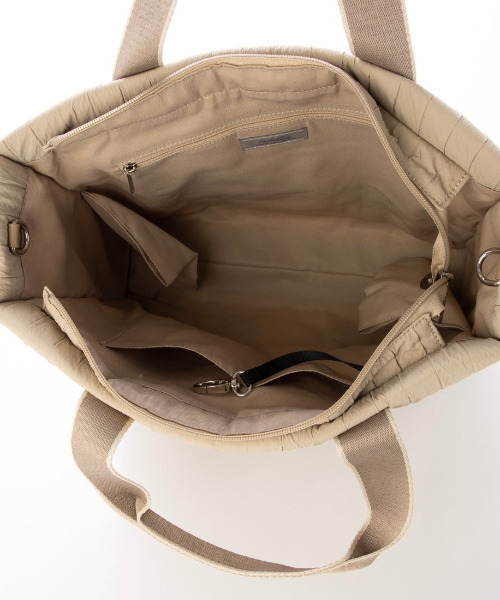 cache cache（カシュ カシュ）の「カシュカシュ cachecache / ボンディングスクエアビッグトート（トートバッグ・レディース・ブラック/ベージュ・FREE）」の8枚目の写真