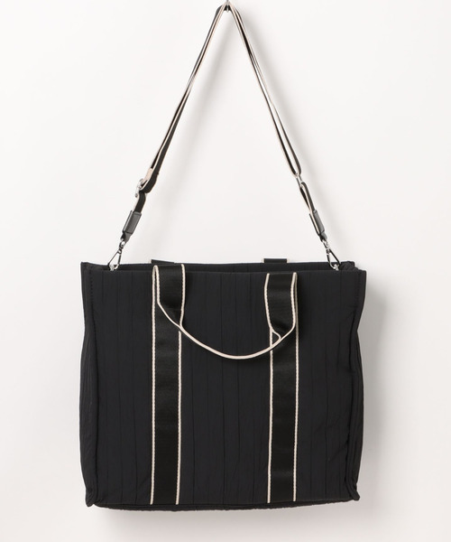 cache cache（カシュ カシュ）の「カシュカシュ cachecache / ボンディングスクエアビッグトート（トートバッグ・レディース・ブラック/ベージュ・FREE）」の5枚目の写真