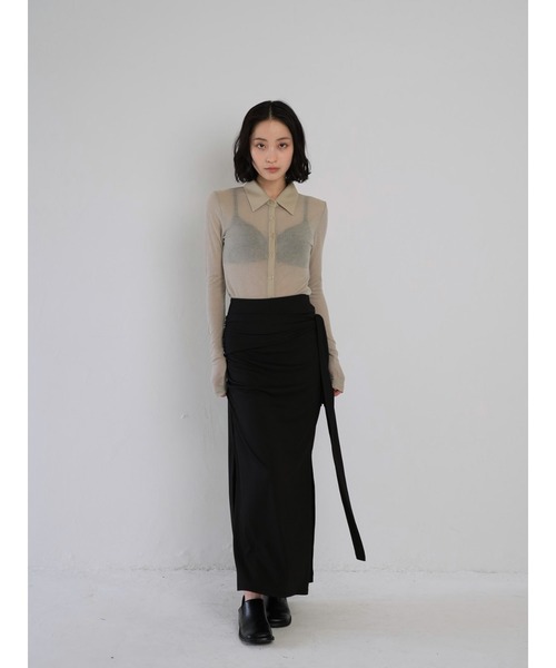 セール】シアー タイト シャツトップス 長袖（シャツ/ブラウス