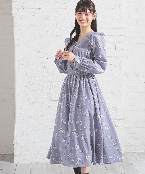 Honeys（ハニーズ）の「肩フリルワンピース（ワンピース・レディース・ブラウン系その他/ブルー系その他/ベージュ系その他・3L/L/LL/M/S）」の21枚目の写真