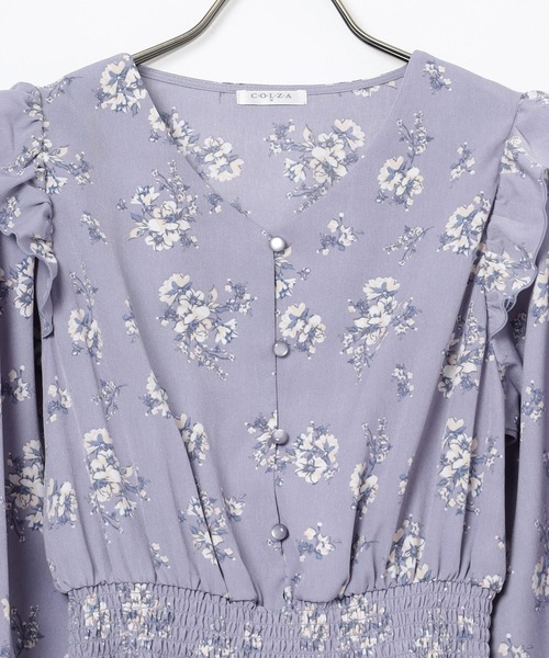 Honeys（ハニーズ）の「肩フリルワンピース（ワンピース・レディース・ブラウン系その他/ブルー系その他/ベージュ系その他・3L/L/LL/M/S）」の4枚目の写真