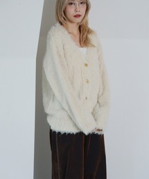 Ray BEAMS | ヘアリー シャギー Vネック カーディガン [手洗い可](カーディガン/ボレロ)