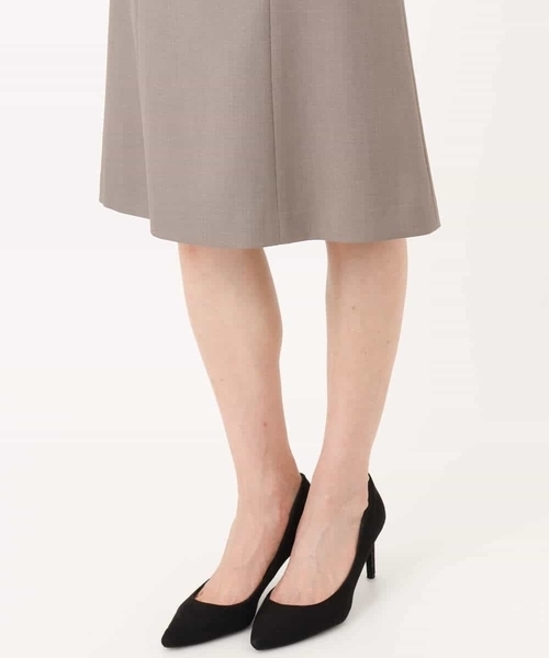 メランジ調セミフレアースカート/セットアップ対応/洗える（スーツ