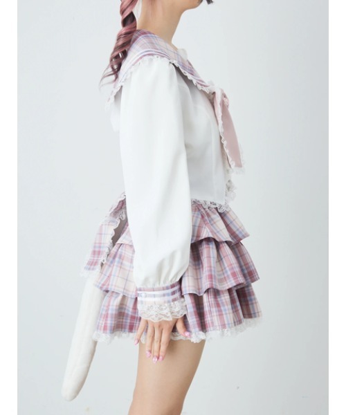 Ank Rouge(アンクルージュ)の「ネコのJK制服TOPS(シャツ/ブラウス・レディース・ピンク/A/グレー・M)」の12枚目の写真