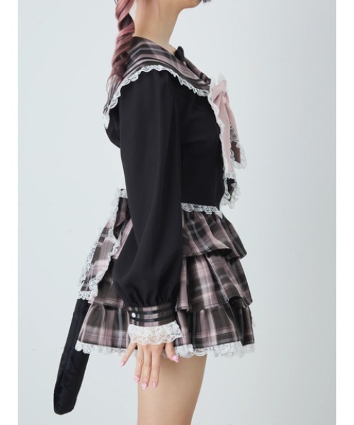 Ank Rouge(アンクルージュ)の「ネコのJK制服TOPS(シャツ/ブラウス・レディース・ピンク/A/グレー・M)」の15枚目の写真