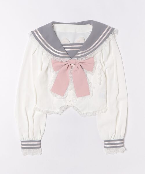 Ank Rouge(アンクルージュ)の「ネコのJK制服TOPS(シャツ/ブラウス・レディース・ピンク/A/グレー・M)」の20枚目の写真