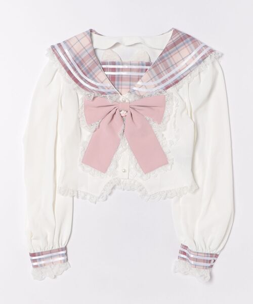 Ank Rouge(アンクルージュ)の「ネコのJK制服TOPS(シャツ/ブラウス・レディース・ピンク/A/グレー・M)」の21枚目の写真