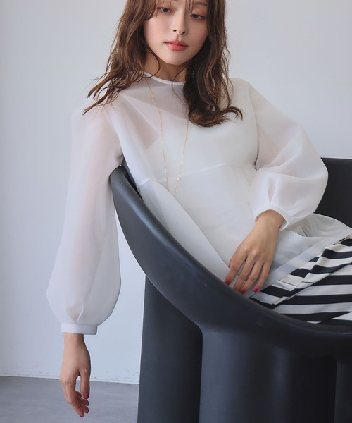 2025AW】シアー ペプラム チュニック ブラウス（シャツ/ブラウス