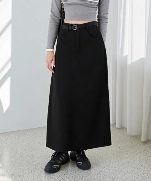 cammie(キャミー)の「ミディ丈 タイトスカート(スカート・レディース・グレー/ブラック・MEDIUM/LARGE)」の4枚目の写真
