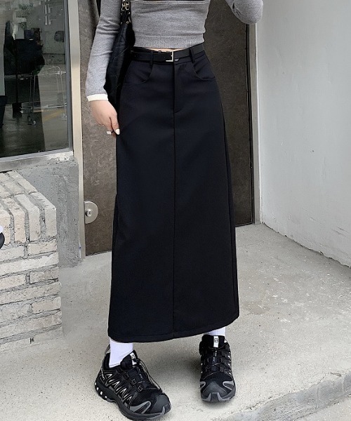 cammie(キャミー)の「ミディ丈 タイトスカート(スカート・レディース・グレー/ブラック・MEDIUM/LARGE)」の6枚目の写真