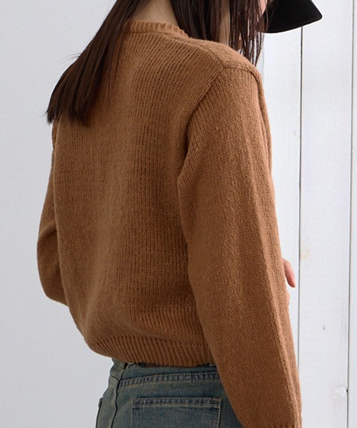 ADDITION STORE(アディションストア)の「\春にオススメ!!トレンドのショート丈/ざっくり クロップド丈 カーデ / Loose knitwear Short cardigan(カーディガン/ボレロ・レディース・グレー/オフホワイト/ピンク/ブラウン・FREE)」の18枚目の写真
