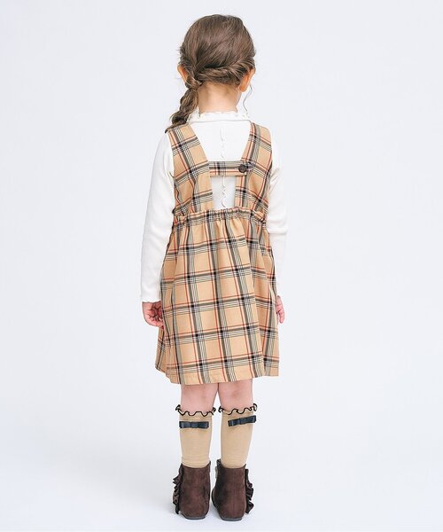 apres les cours（アプレレクール）の「【リンク/ジュニア対応】リボンタックジャンパースカート（ジャンパースカート・キッズ・ブラック/ベージュ・90/100/110/120/80/130/140）」の18枚目の写真