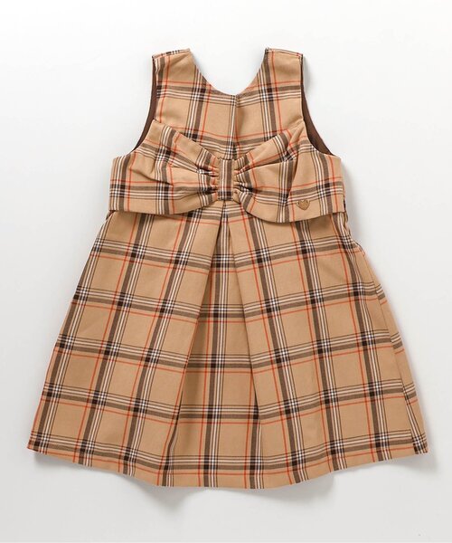 apres les cours（アプレレクール）の「【リンク/ジュニア対応】リボンタックジャンパースカート（ジャンパースカート・キッズ・ブラック/ベージュ・90/100/110/120/80/130/140）」の8枚目の写真