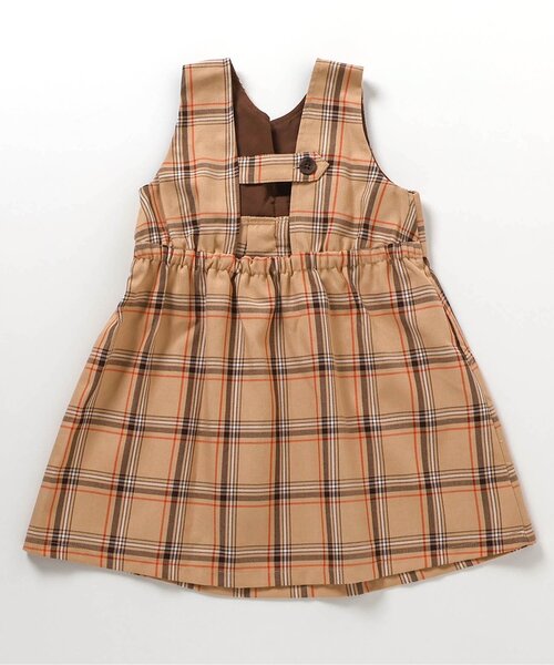 apres les cours（アプレレクール）の「【リンク/ジュニア対応】リボンタックジャンパースカート（ジャンパースカート・キッズ・ブラック/ベージュ・90/100/110/120/80/130/140）」の9枚目の写真