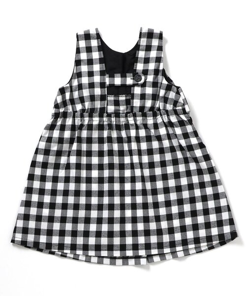 apres les cours（アプレレクール）の「【リンク/ジュニア対応】リボンタックジャンパースカート（ジャンパースカート・キッズ・ブラック/ベージュ・90/100/110/120/80/130/140）」の10枚目の写真