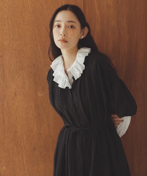 セール】《natural by clip》60L製品染めフリルブラウス（シャツ