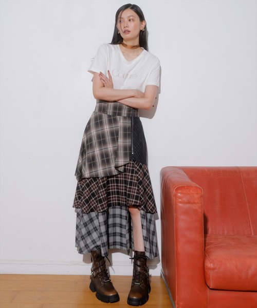 AND COUTURE（アンドクチュール）の「パッチワークティアードスカート（スカート・レディース・ブラック系その他/ブラウン系その他・SMALL/MEDIUM）」の10枚目の写真