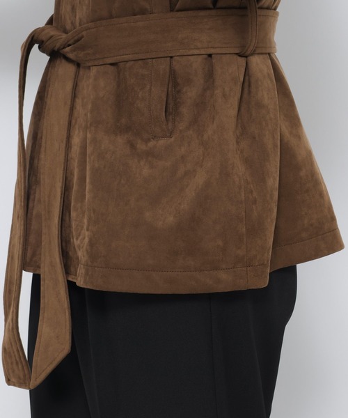 HARE(ハレ)の「フェイクスウェードカーコート(HARE)(ミリタリージャケット・メンズ・ブラック/ブラウン・FREE)」の11枚目の写真