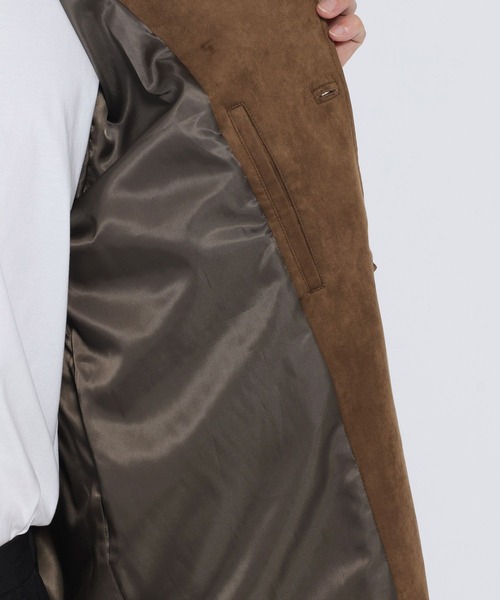 HARE(ハレ)の「フェイクスウェードカーコート(HARE)(ミリタリージャケット・メンズ・ブラック/ブラウン・FREE)」の3枚目の写真