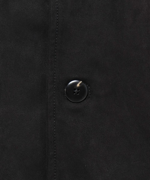 HARE(ハレ)の「フェイクスウェードカーコート(HARE)(ミリタリージャケット・メンズ・ブラック/ブラウン・FREE)」の4枚目の写真