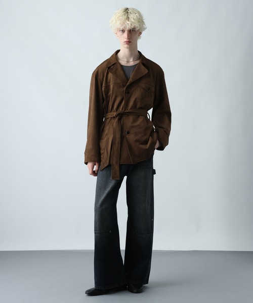 HARE(ハレ)の「フェイクスウェードカーコート(HARE)(ミリタリージャケット・メンズ・ブラック/ブラウン・FREE)」の19枚目の写真